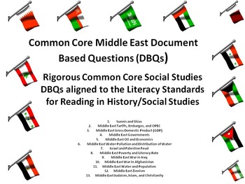 Preview of Middle East Document Based Questions (DBQs) - 15 Different Topics!!