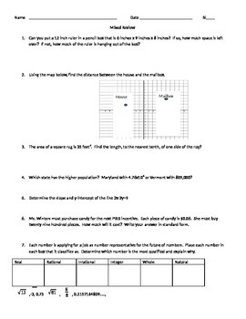 Common Core Mixed Review by Tiyata Winters | Teachers Pay Teachers