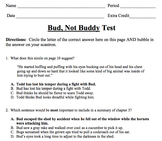 Bud, Not Buddy Final Test 20 Multiple Choice