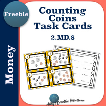 Preview of Money Counting Coins Task Cards FREEBIE