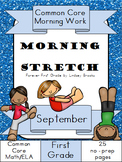 September Morning Work: First Grade Common Core Morning Stretch