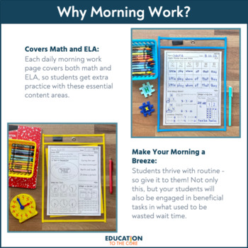 first grade morning work by education to the core tpt