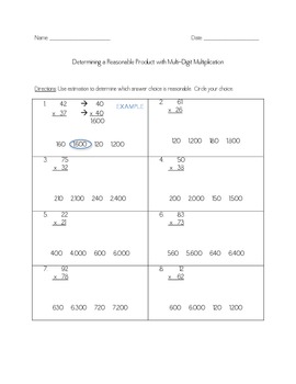 common core multiplication estimating reasonable products with 2 digits