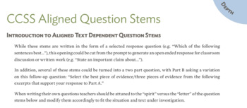 Preview of Common Core / NJSLS Standards-Based Aligned Question Stems