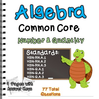 Preview of Algebra Common Core Number & Quantity Standards Practice