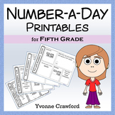 Number a Day Math Printables (fifth grade)