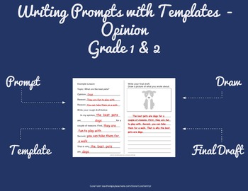 Preview of Common Core Writing Prompts with Templates  - Opinion