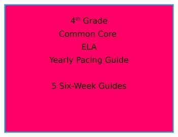 Preview of Common Core Pacing Guide-4th Grade ELA