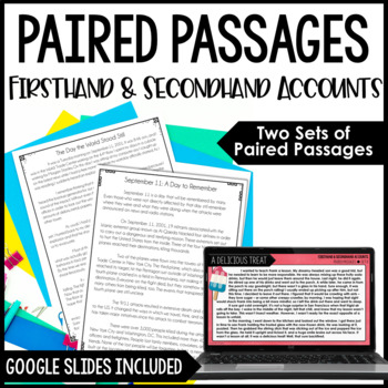 Preview of Paired Passages - Firsthand and Secondhand Accounts with Digital Paired Passages