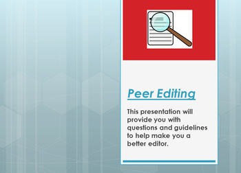 Preview of Peer Editing Essays and Writing: PowerPoint Presentation for Better Feedback