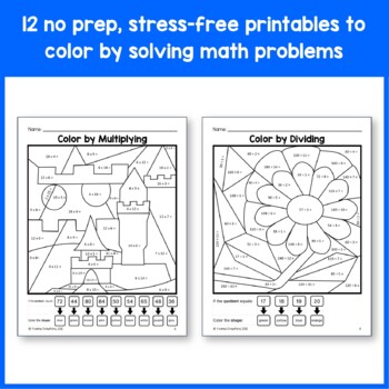 Color by Number (Fourth Grade) Color by Multiplication and ...