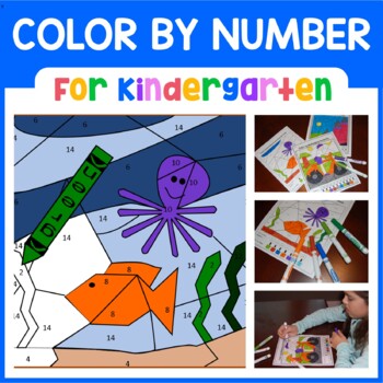 Preview of Color by Number Kindergarten Math Facts | Color by Number, Shape, Basic Math