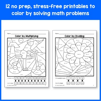 Color by Number (Third Grade) Color by Multiplication and Division