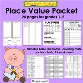 Common Core Place Value Math Packet for 1st and 2nd