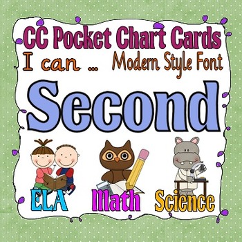 Preview of Common Core Pocket Chart Cards for Second Grade (I can . .) modern font