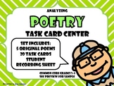 Common Core Poetry Task Cards-Grades 3-5- Analyzing Poetry Center