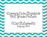 First Grade Common Core ELA Standards Posters-Chevron