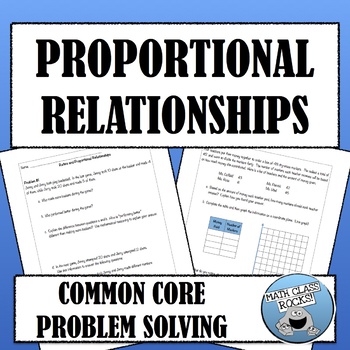 Preview of COMMON CORE PROBLEM SOLVING - PROPORTIONAL RELATIONSHIPS