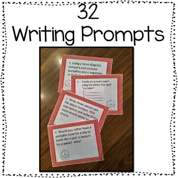 Third, Fourth, and Fifth Grade October Pumpkin Writing Prompts by Susan ...