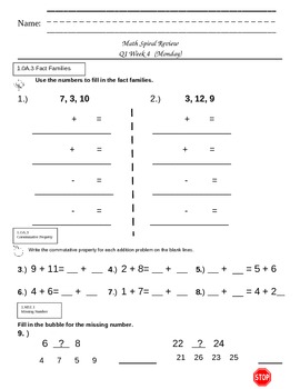 Preview of Common Core Q1W4 Spiral