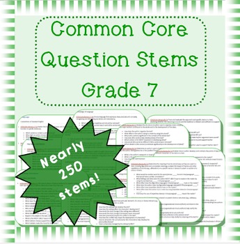 Preview of Common Core question stems for grade 7