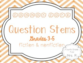 Preview of Common Core Question Stems - Grades 3-5