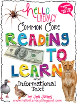 Preview of Common Core RIT: Comprehension Strategy Sheets for K-2 Informational Reading
