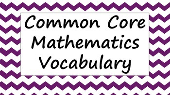 Preview of Common Core Ratio and Rate Vocabulary Word Wall Posters