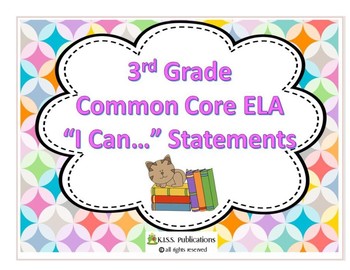 Preview of Common Core Reading 3 "I Can" Posters/ Clip Art