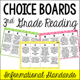 Common Core Reading Choice Boards {Informational: 3rd Grade}
