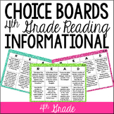 4th Grade Reading Choice Boards {Informational Standards}