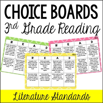 Preview of Common Core Reading Choice Boards {Literature: 3rd Grade}