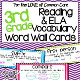 Reading & ELA Vocab Cards for 3rd Grade {Common Core}