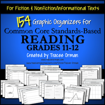 Preview of Reading Graphic Organizers Gr 11-12 CCSS-aligned Distance Learning