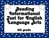 Common Core Reading Informational Text Standards Posters 6