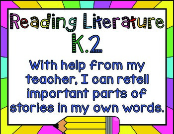 Common Core Reading Literature K.2 Graphic Organizers, Posters, and Rubric