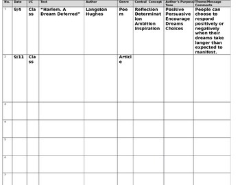 Common Core Reading Log by A Dixon | TPT