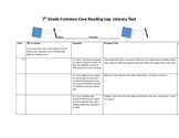 Common Core Reading Log-7th Grade