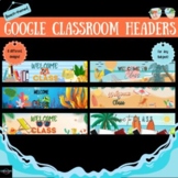 Beach Theme Google Classroom Headers