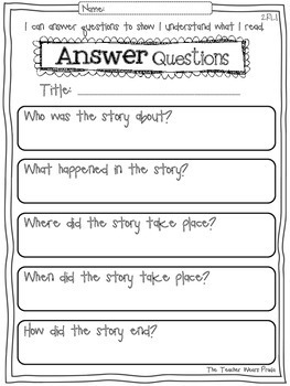 Common Core Reading Response Activities | 2nd Grade by The Teacher