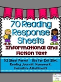 Common Core Reading Response Sheets