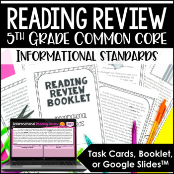 Preview of 5th Grade Reading Review | with Digital Reading Test Prep - Informational
