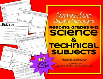 Preview of Reading Science & Technical Subjects Graphic Organizers 6-12