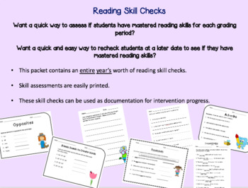 Preview of Common Core Reading Skill Checks