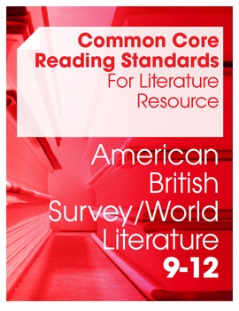 Preview of Common Core Reading Standards For Literature Resource Bundle (Grades 9-12)