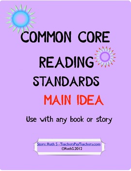 Preview of Common Core Reading Standards Main Idea