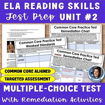 Preview of Common Core ELA Reading Test Prep #2 - MCQ Assessment & Remediation Activities