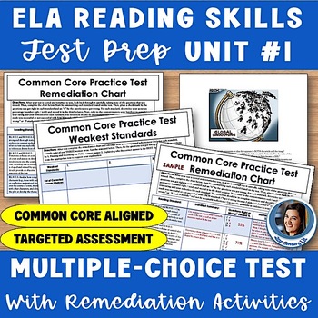 Preview of Common Core Reading ELA Test Prep #1 - MCQ Assessment & Remediation Activities