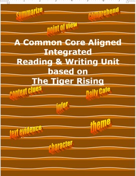 Preview of Common Core Reading and Writing Unit based on the novel Tiger Rising
