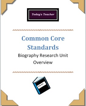 Preview of Common Core: Research Biography Unit Overview